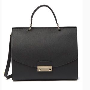 Furla black leather Julia satchel/purse